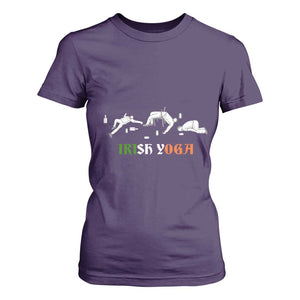 Funny St Patricks Day Drinking T Shirt For Women Irish Yoga Drunk Poses TS02 Purple Print Your Wear