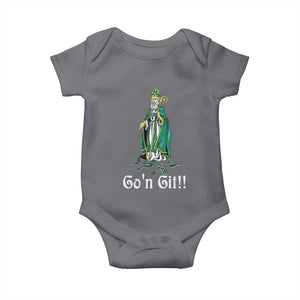 Funny St Patricks Day Baby Onesie Go'n Git Snakes TS02 Charcoal Print Your Wear