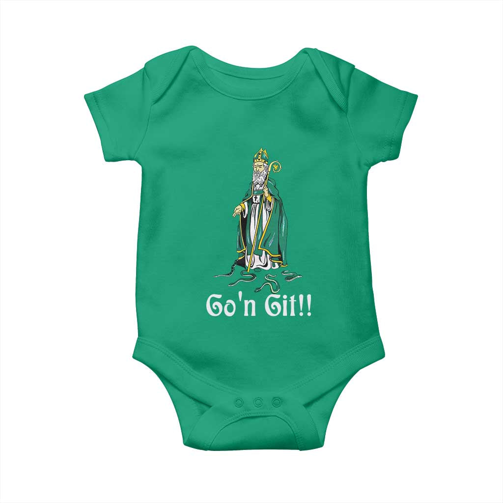 Funny St Patricks Day Baby Onesie Go'n Git Snakes TS02 Irish Green Print Your Wear