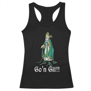 Funny St Patricks Day Racerback Tank Top Go'n Git Snakes TS02 Black Print Your Wear