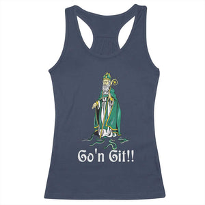 Funny St Patricks Day Racerback Tank Top Go'n Git Snakes TS02 Navy Print Your Wear