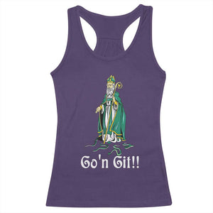 Funny St Patricks Day Racerback Tank Top Go'n Git Snakes TS02 Purple Print Your Wear