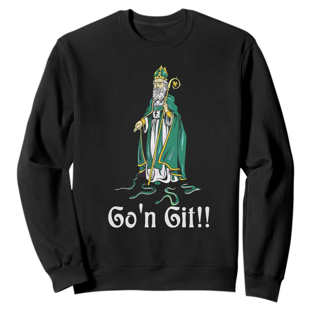 Funny St. Patricks Day Sweatshirt Go'n Git Snakes TS02 Black Printyourwear