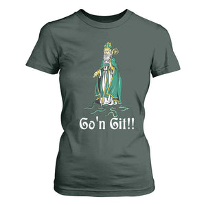 Funny St Patricks Day T Shirt For Women Go'n Git Snakes TS02 Dark Forest Green Print Your Wear