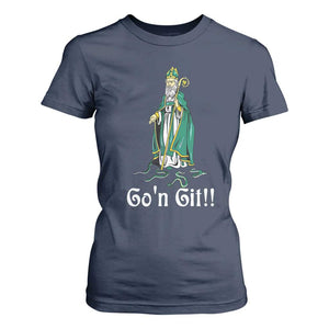 Funny St Patricks Day T Shirt For Women Go'n Git Snakes TS02 Navy Print Your Wear