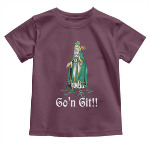 Funny St Patricks Day Toddler T Shirt Go'n Git Snakes TS02 Maroon Print Your Wear