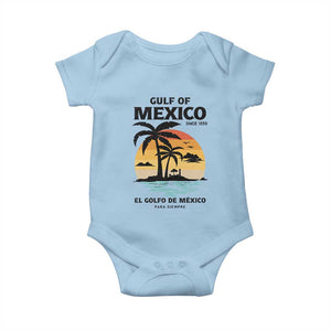 Gulf of Mexico Forever Since 1550 Baby Onesie Golfo De Mexico Para Siempre Retro Beach TS02 Light Blue Print Your Wear