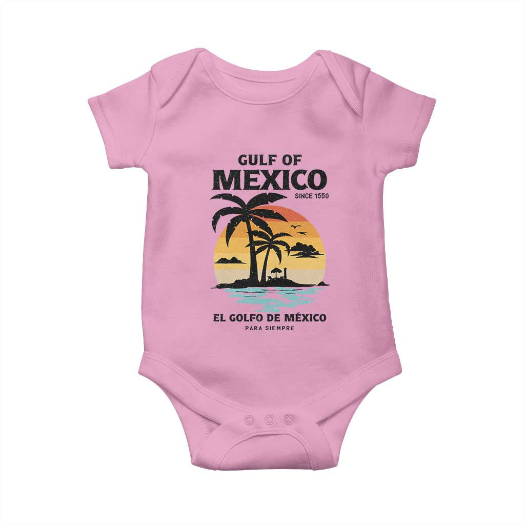Gulf of Mexico Forever Since 1550 Baby Onesie Golfo De Mexico Para Siempre Retro Beach TS02 Light Pink Print Your Wear