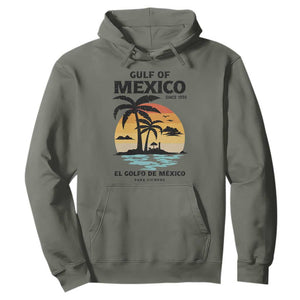 Gulf of Mexico Forever Since 1550 Hoodie Golfo De Mexico Para Siempre Retro Beach TS02 Military Green Print Your Wear