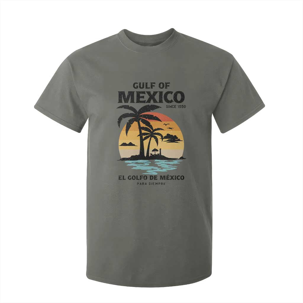 Gulf of Mexico Forever Since 1550 T Shirt For Kid Golfo De Mexico Para Siempre Retro Beach TS02 Military Green Print Your Wear