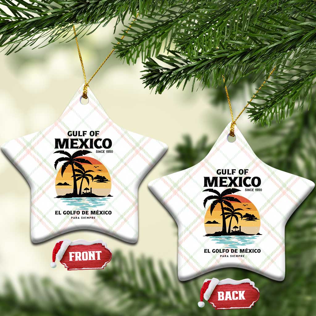 Gulf of Mexico Forever Since 1550 Ceramic Ornament Golfo De Mexico Para Siempre Retro Beach TS02 Print Your Wear