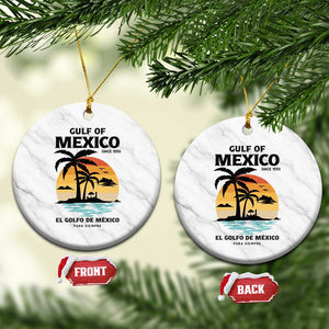 Gulf of Mexico Forever Since 1550 Ceramic Ornament Golfo De Mexico Para Siempre Retro Beach TS02 1pc White Marble Print Your Wear
