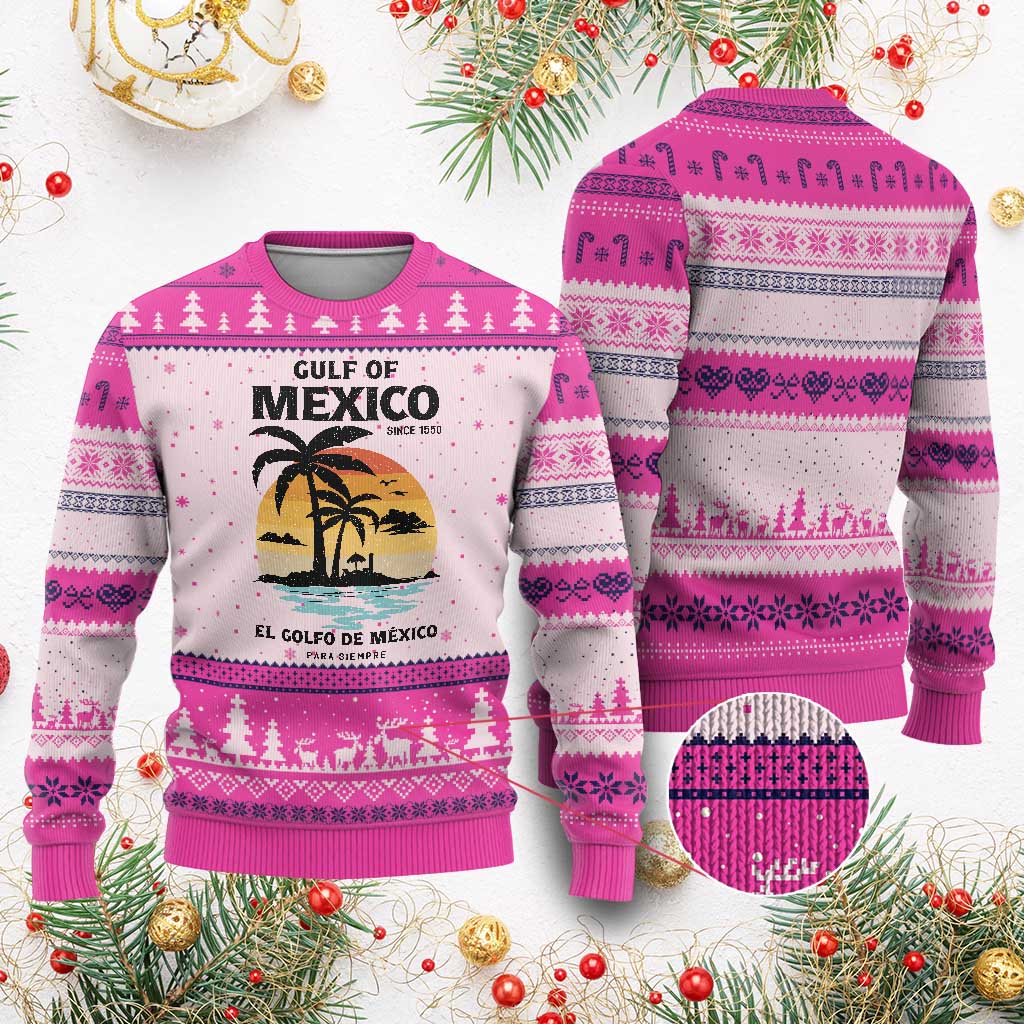 Gulf of Mexico Forever Since 1550 Ugly Christmas Sweater Golfo De Mexico Para Siempre Retro Beach TS02 Hot Pink Print Your Wear