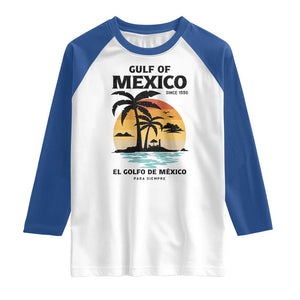 Gulf of Mexico Forever Since 1550 Raglan Shirt Golfo De Mexico Para Siempre Retro Beach TS02 White Royal Print Your Wear