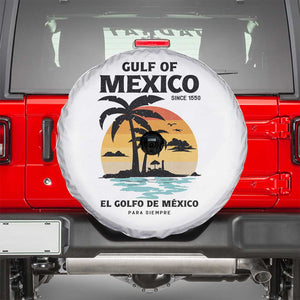 Gulf of Mexico Forever Since 1550 Spare Tire Cover Golfo De Mexico Para Siempre Retro Beach TS02 White Print Your Wear