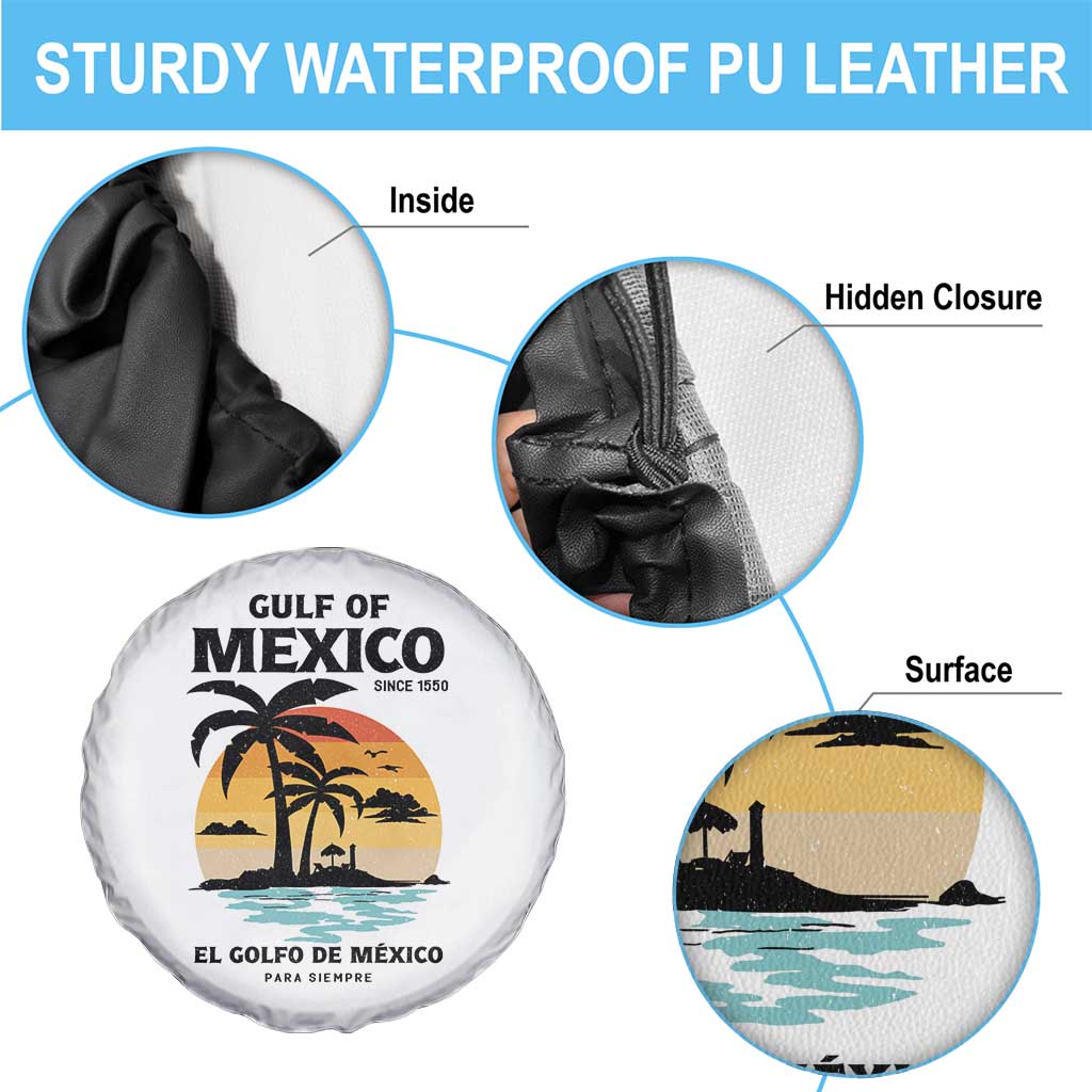 Gulf of Mexico Forever Since 1550 Spare Tire Cover Golfo De Mexico Para Siempre Retro Beach TS02 Print Your Wear