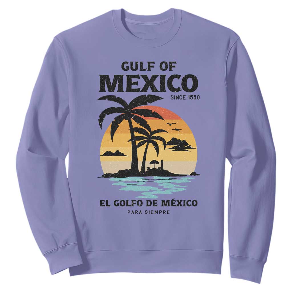 Gulf of Mexico Forever Since 1550 Sweatshirt Golfo De Mexico Para Siempre Retro Beach TS02 Violet Print Your Wear