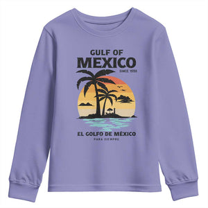Gulf of Mexico Forever Since 1550 Youth Sweatshirt Golfo De Mexico Para Siempre Retro Beach TS02 Violet Print Your Wear