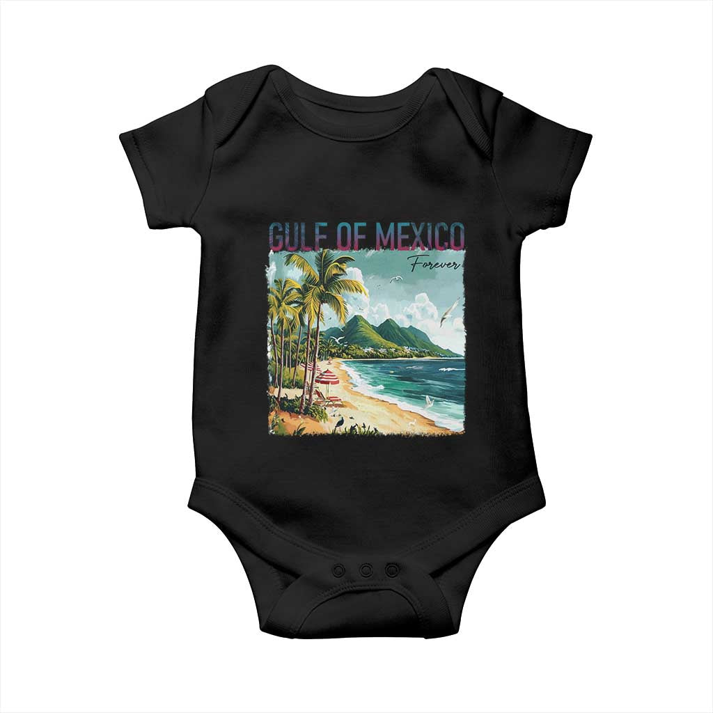 Gulf of Mexico Forever Baby Onesie Retro Beach TS02 Black Print Your Wear