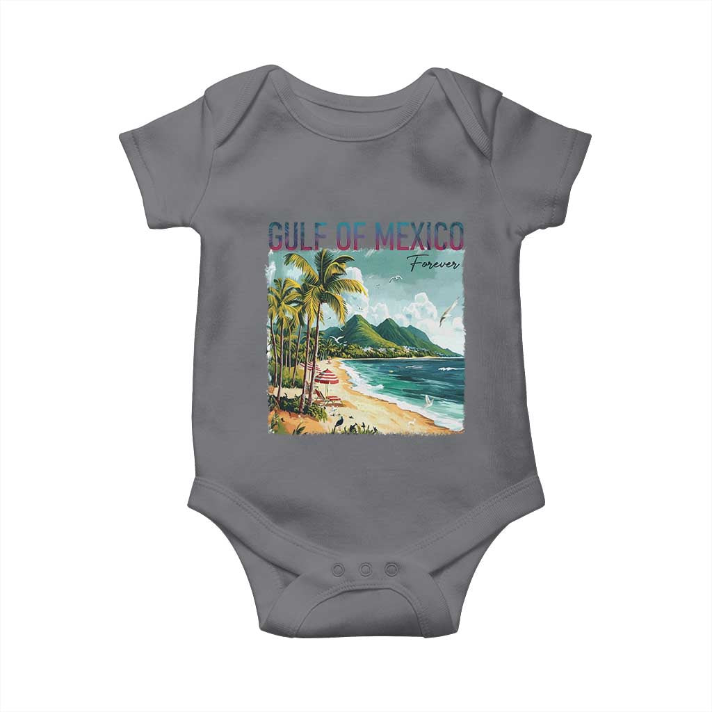 Gulf of Mexico Forever Baby Onesie Retro Beach TS02 Charcoal Print Your Wear