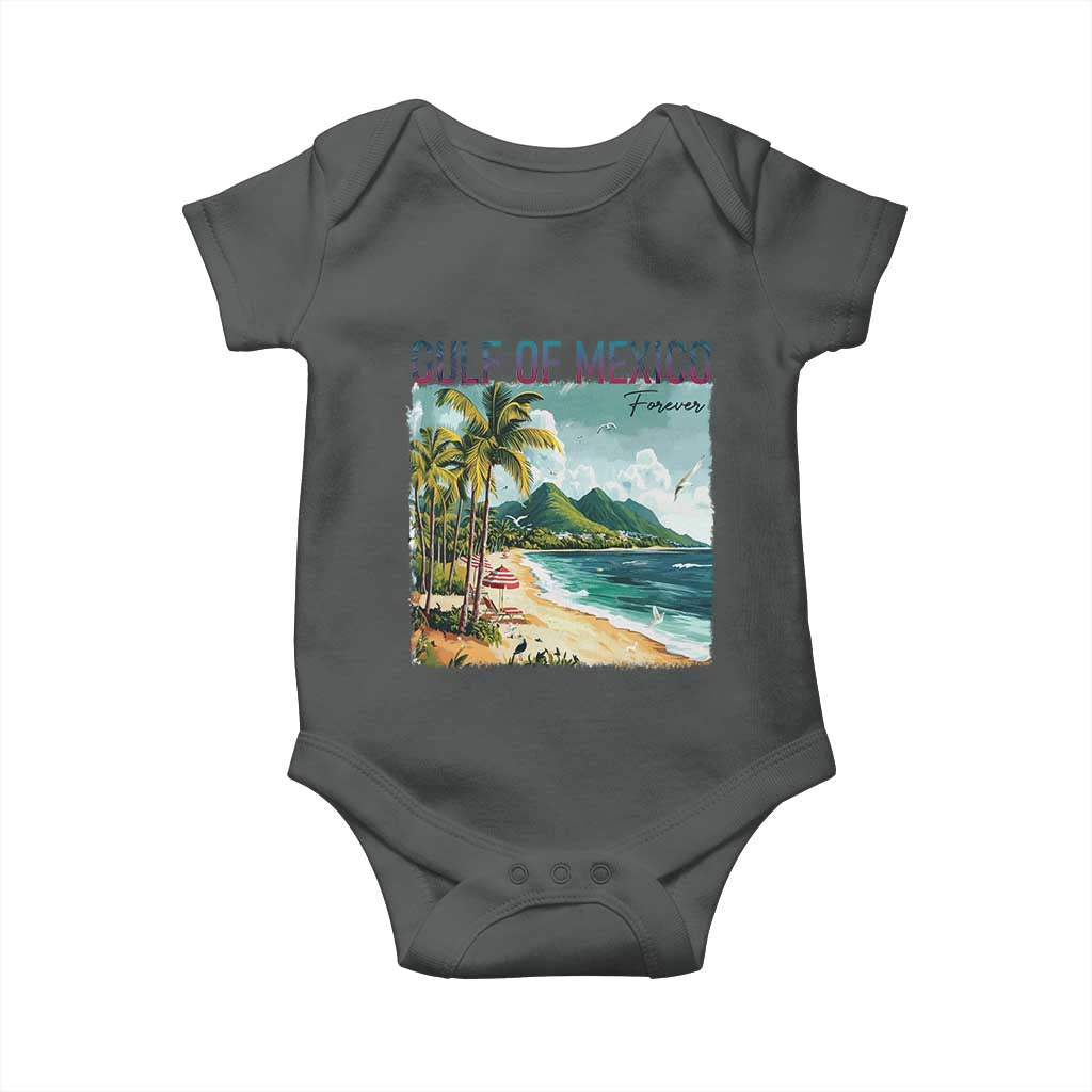 Gulf of Mexico Forever Baby Onesie Retro Beach TS02 Dark Heather Print Your Wear