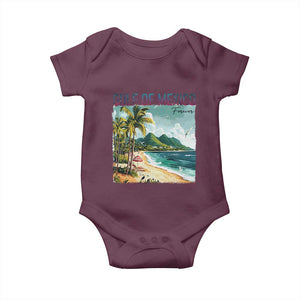 Gulf of Mexico Forever Baby Onesie Retro Beach TS02 Maroon Print Your Wear