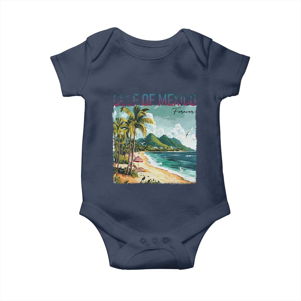 Gulf of Mexico Forever Baby Onesie Retro Beach TS02 Navy Print Your Wear