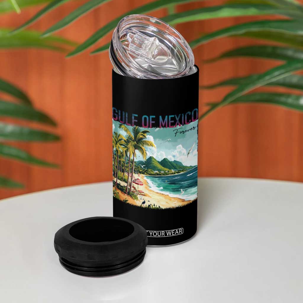 Gulf of Mexico Forever 4 in 1 Can Cooler Tumbler Retro Beach TS02 Print Your Wear