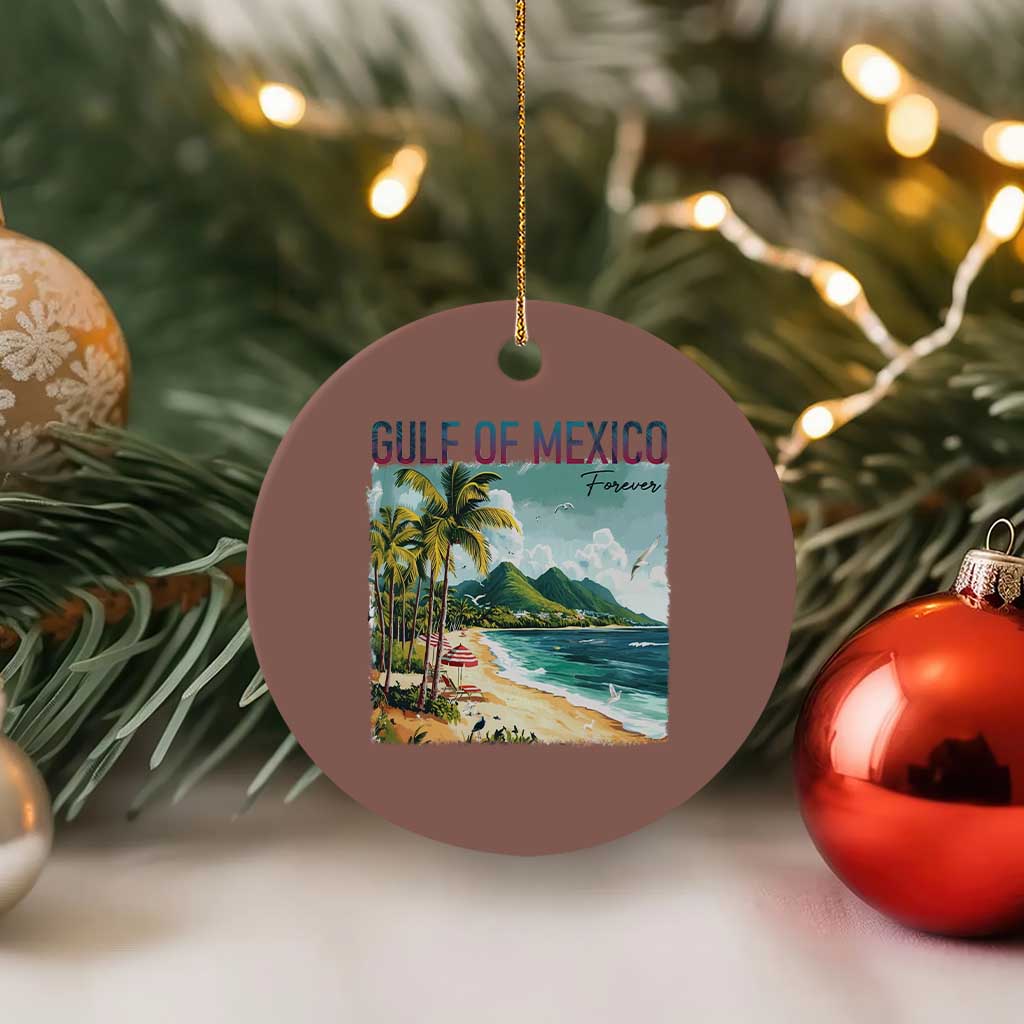 Gulf of Mexico Forever Ceramic Ornament Retro Beach TS02 1pc Mocha Print Your Wear