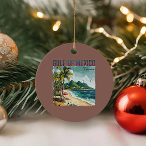 Gulf of Mexico Forever Ceramic Ornament Retro Beach TS02 1pc Mocha Print Your Wear