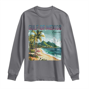 Gulf of Mexico Forever Long Sleeve Shirt Retro Beach TS02 Charcoal Print Your Wear