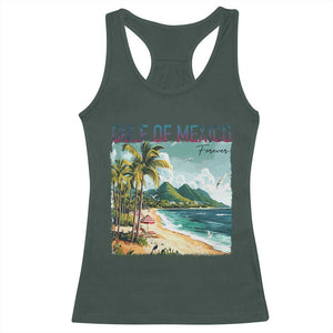 Gulf of Mexico Forever Racerback Tank Top Retro Beach TS02 Dark Forest Green Print Your Wear