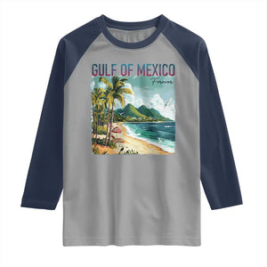 Gulf of Mexico Forever Raglan Shirt Retro Beach TS02 Sport Gray Navy Print Your Wear