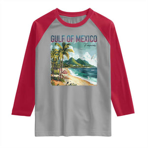 Gulf of Mexico Forever Raglan Shirt Retro Beach TS02 Sport Gray Red Print Your Wear