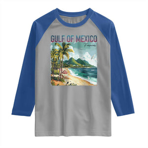Gulf of Mexico Forever Raglan Shirt Retro Beach TS02 Sport Gray Royal Print Your Wear