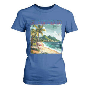 Gulf of Mexico Forever T Shirt For Women Retro Beach TS02 Royal Blue Print Your Wear