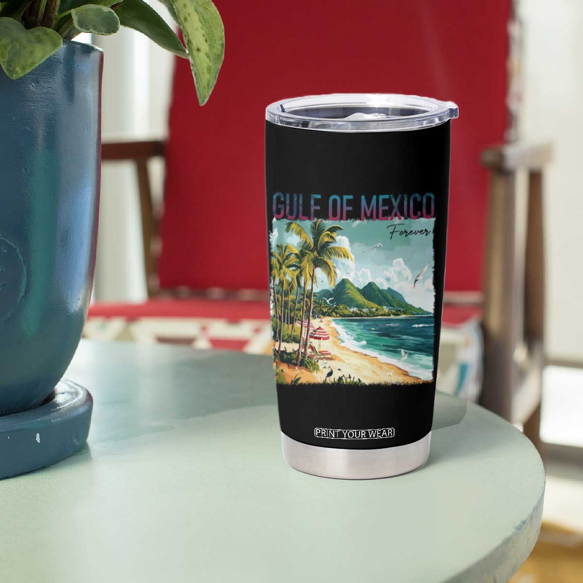 Gulf of Mexico Forever Tumbler Cup Retro Beach TS02 Print Your Wear