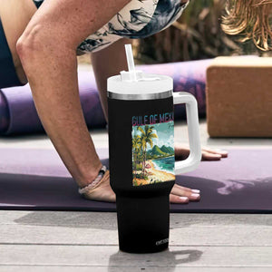 Gulf of Mexico Forever Tumbler With Handle Retro Beach TS02 Print Your Wear