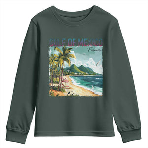 Gulf of Mexico Forever Youth Sweatshirt Retro Beach TS02 Dark Forest Green Print Your Wear