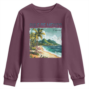 Gulf of Mexico Forever Youth Sweatshirt Retro Beach TS02 Maroon Print Your Wear