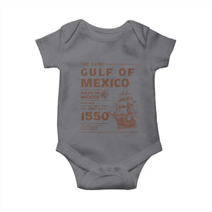 Gulf of Mexico Name Origin 1550 Baby Onesie Sailing Ship Retro Vintage TS02 Charcoal Print Your Wear