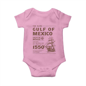 Gulf of Mexico Name Origin 1550 Baby Onesie Sailing Ship Retro Vintage TS02 Light Pink Print Your Wear
