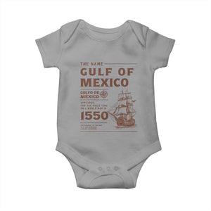 Gulf of Mexico Name Origin 1550 Baby Onesie Sailing Ship Retro Vintage TS02 Sport Gray Print Your Wear