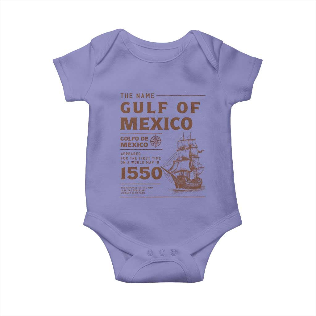 Gulf of Mexico Name Origin 1550 Baby Onesie Sailing Ship Retro Vintage TS02 Violet Print Your Wear