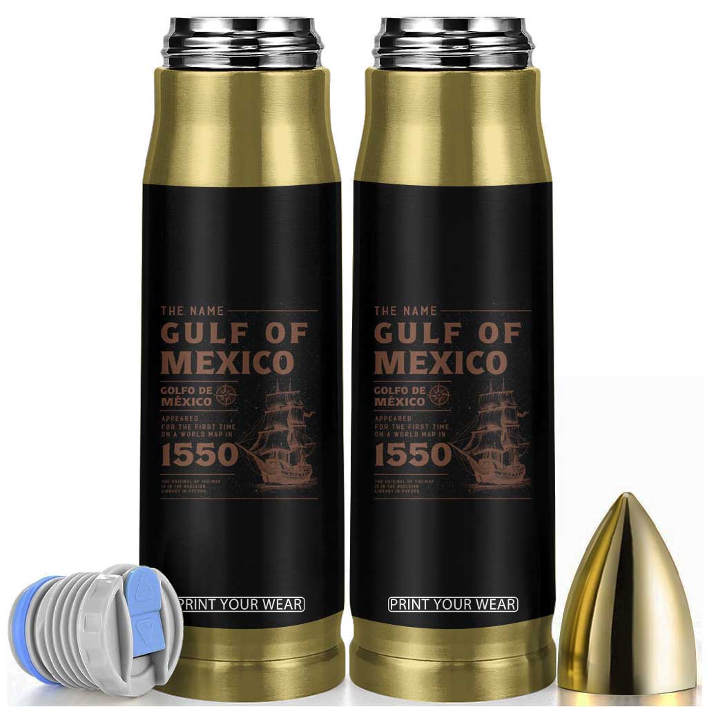 Gulf of Mexico Name Origin 1550 Bullet Tumbler Sailing Ship Retro Vintage TS02 White Print Your Wear