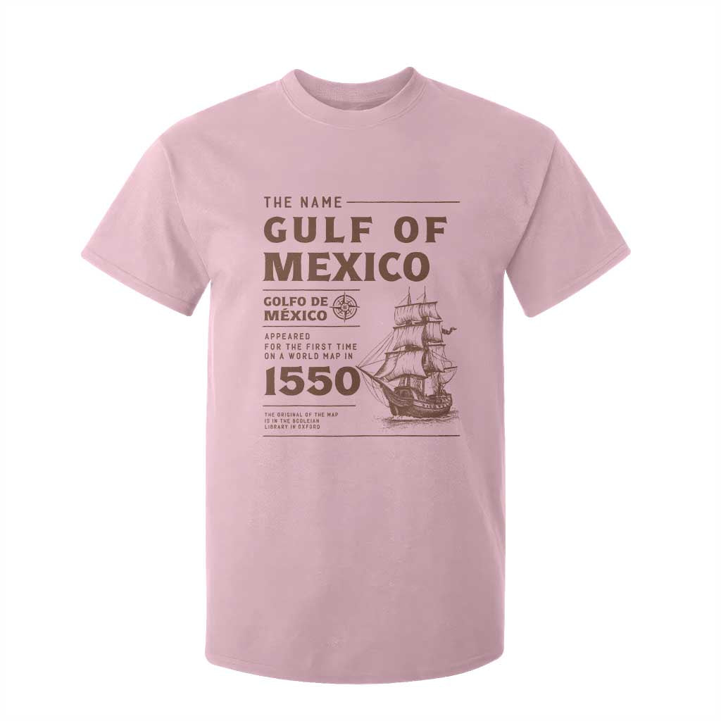 Gulf of Mexico Name Origin 1550 T Shirt For Kid Sailing Ship Retro Vintage TS02 Light Pink Print Your Wear