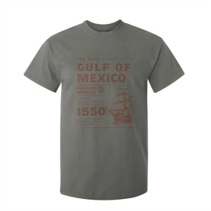 Gulf of Mexico Name Origin 1550 T Shirt For Kid Sailing Ship Retro Vintage TS02 Military Green Print Your Wear