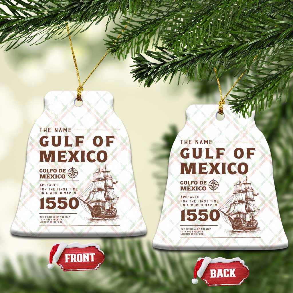 Gulf of Mexico Name Origin 1550 Ceramic Ornament Sailing Ship Retro Vintage TS02 Print Your Wear