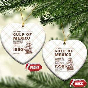 Gulf of Mexico Name Origin 1550 Ceramic Ornament Sailing Ship Retro Vintage TS02 Print Your Wear