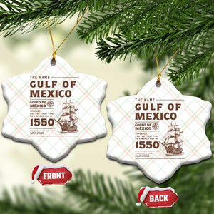 Gulf of Mexico Name Origin 1550 Ceramic Ornament Sailing Ship Retro Vintage TS02 Print Your Wear